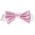 Bow Tie Collar Pink Satin